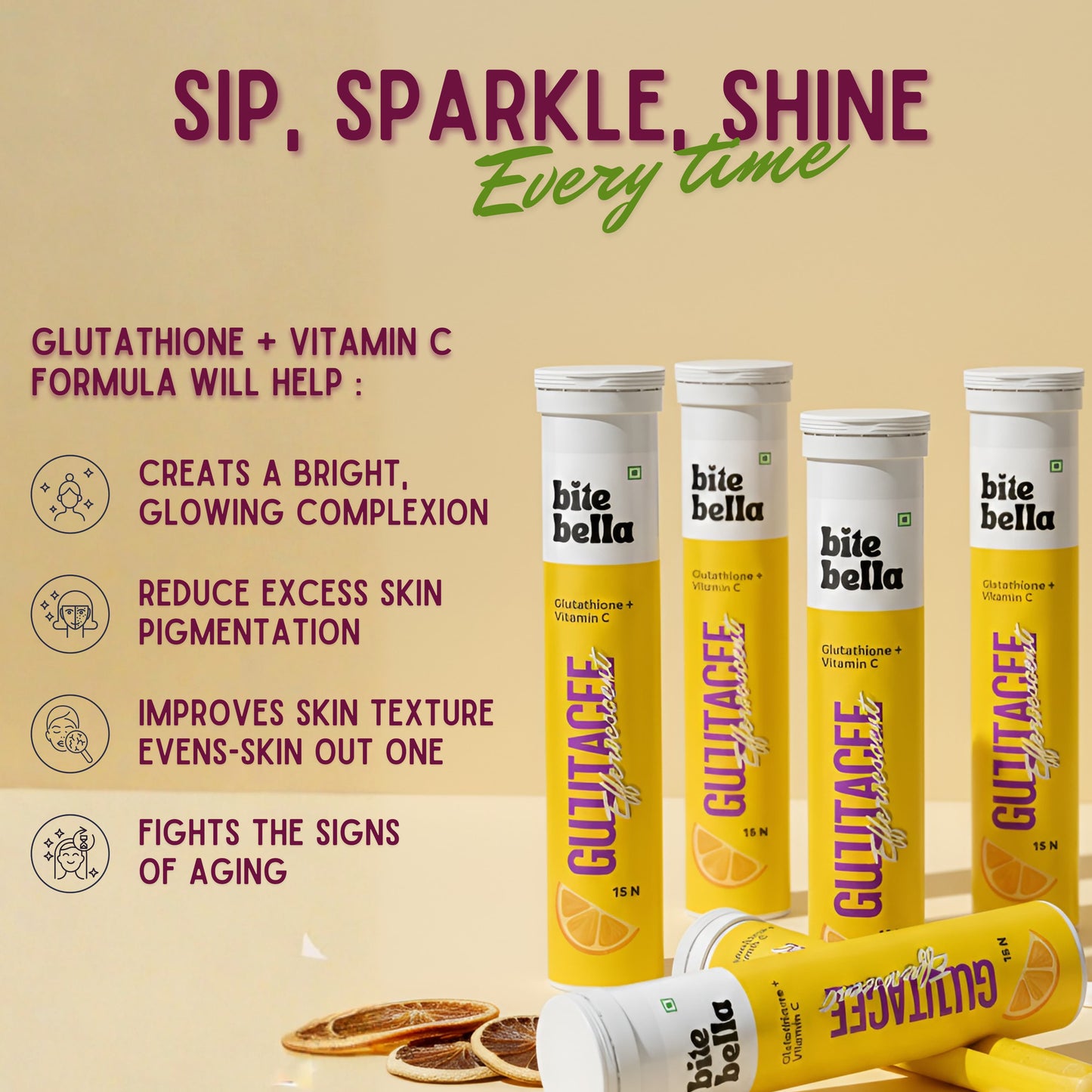 GlutaCee Effervescent Tablet (Pack of 15)